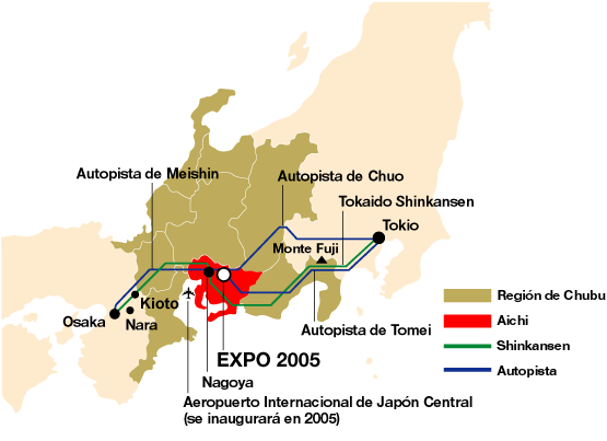 Access from Tokio, Osaka, Nagoya and Fukuoka