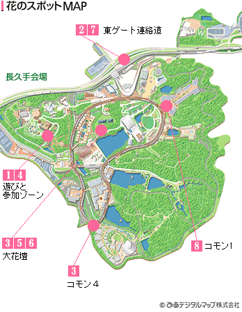 花のスポットの地図の画像