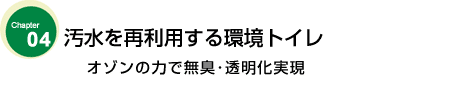 汚水を再利用する環境トイレ　

オゾンの力で無臭･透明化実現