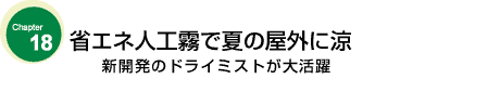 省エネ人工霧で夏の屋外に涼　新開発のドライミストが大活躍