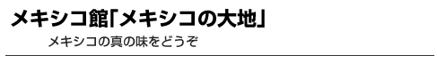 メキシコ館｢メキシコの大地｣　メキシコの真の味をどうぞ