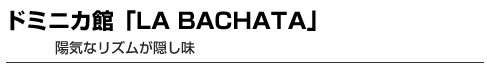 ドミニカ館「LA BACHATA」　陽気なリズムが隠し味