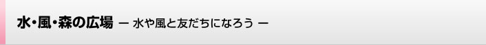 水・風・森の広場―水や風と友だちになろう―