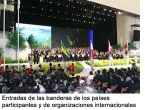 Entrance of the flags of participating counties and international organizations