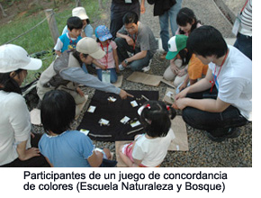 Participants playing a color matching game
(Village Nature School)