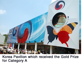 The Republic of Korea Pavilion which received the Gold Prize for Category A