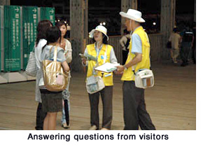 Answering questions from visitors