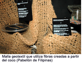 Geotextile net utilizing coconut shell fibers (Philippine Pavilion)