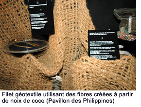 Geotextile net utilizing coconut shell fibers (Philippine Pavilion)