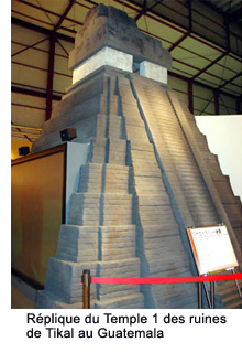 A replica of Temple 1 from the Tikal ruins in Guatemala