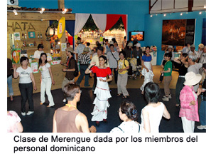 Merengue lesson taught by Dominican staff