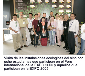 On-site tours of environmental facilities by eight students participating in the EXPO 2005 International Forum and those involved in EXPO 2005