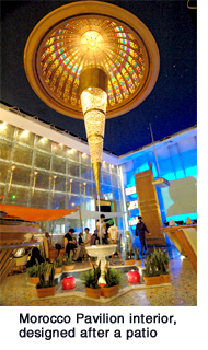 Morocco Pavilion interior, designed after a patio