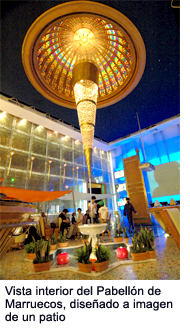 Morocco Pavilion interior, designed after a patio