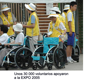 Roughly 30,000 volunteers provided support for EXPO 2005