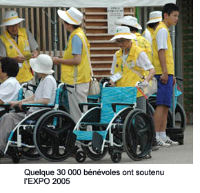 Roughly 30,000 volunteers provided support for EXPO 2005